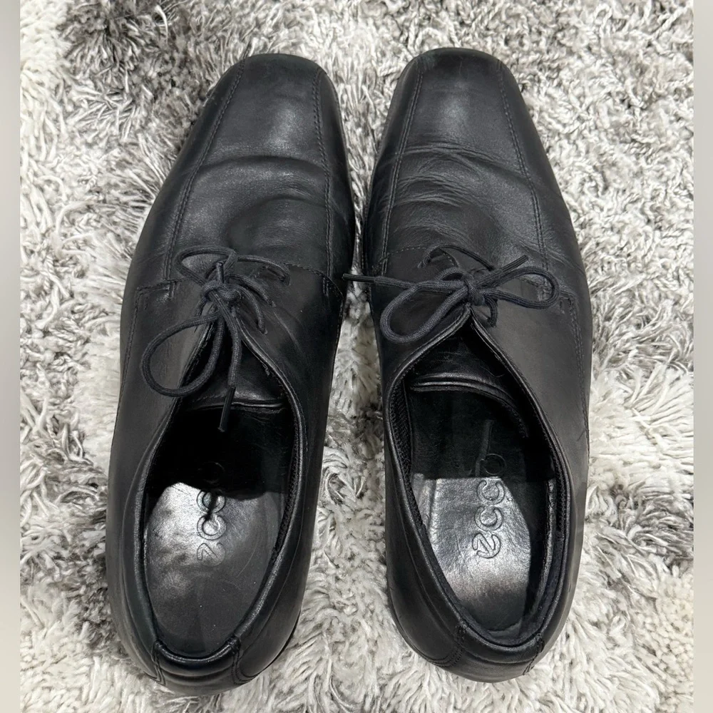 ECCO Black Leather Lace-Up Dress Shoes Men's Size 45 (US 11-11.5)